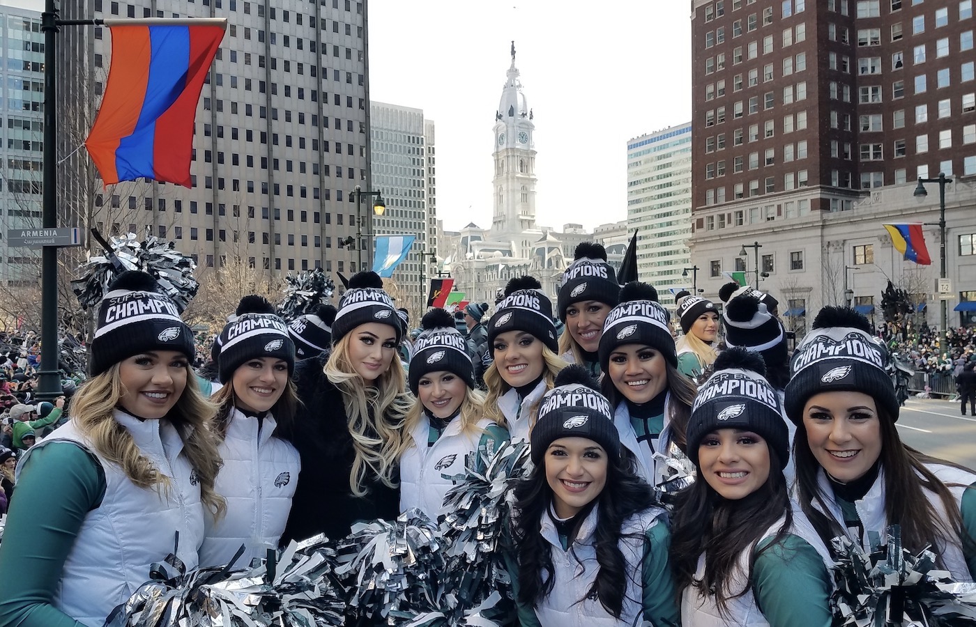 Barbara Zaun and the Philadelphia Eagles Cheerleaders