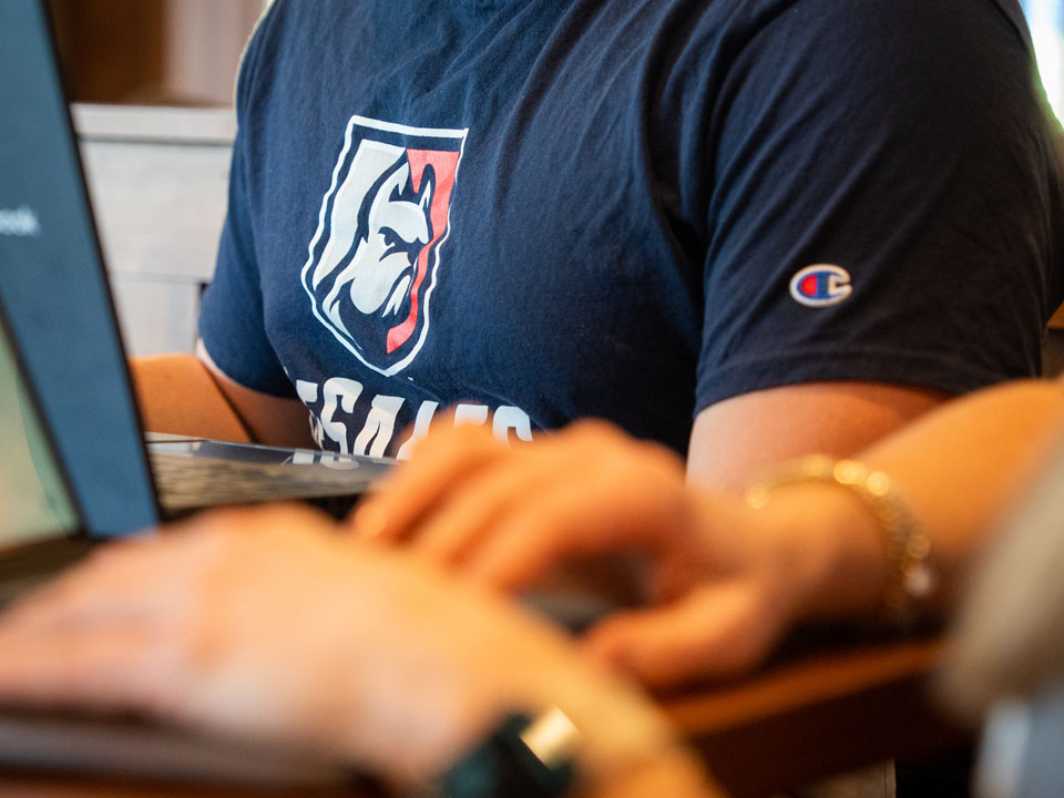 students on computers