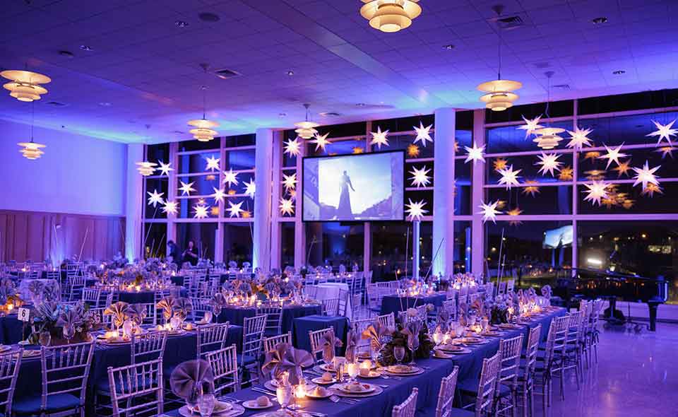 setting up the gym for a conference