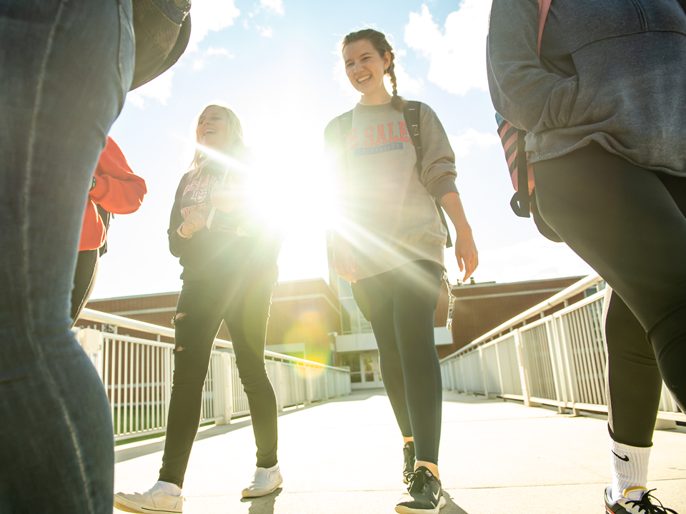 students on campus