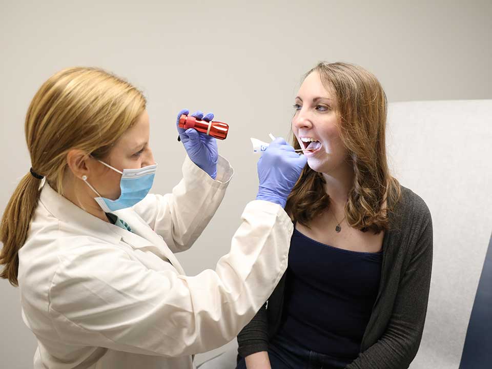 student receiving speech therapy