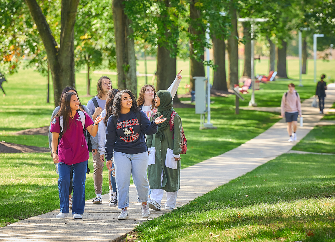 students on campus