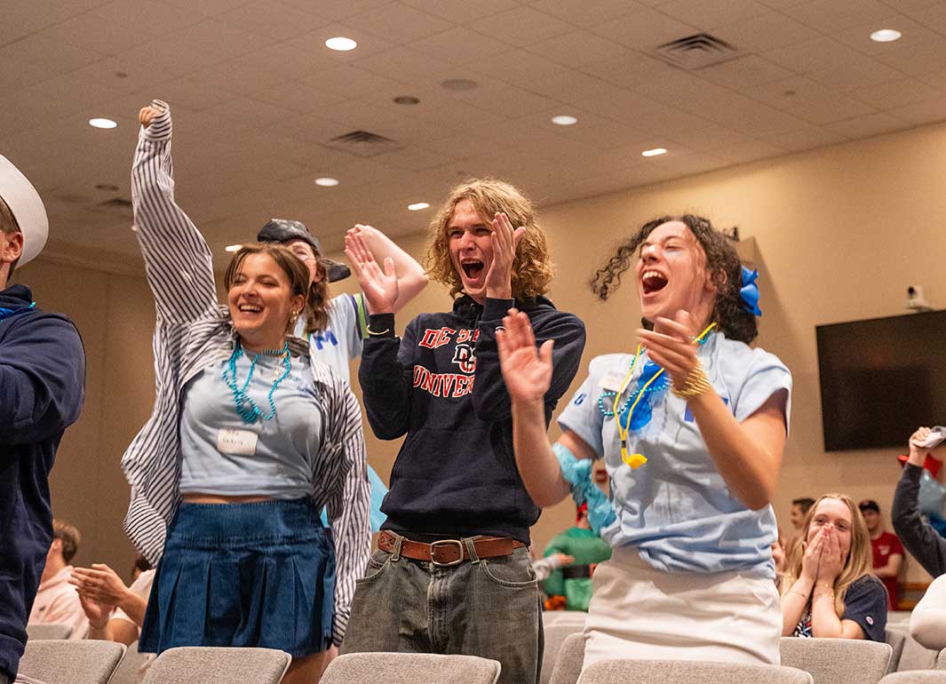 students celebrating