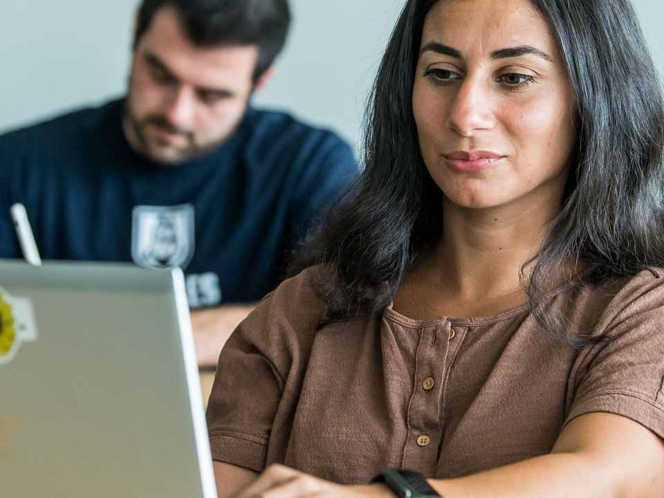 girl on a laptop