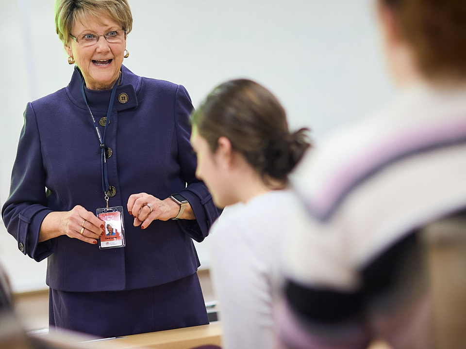 teacher talking to a class