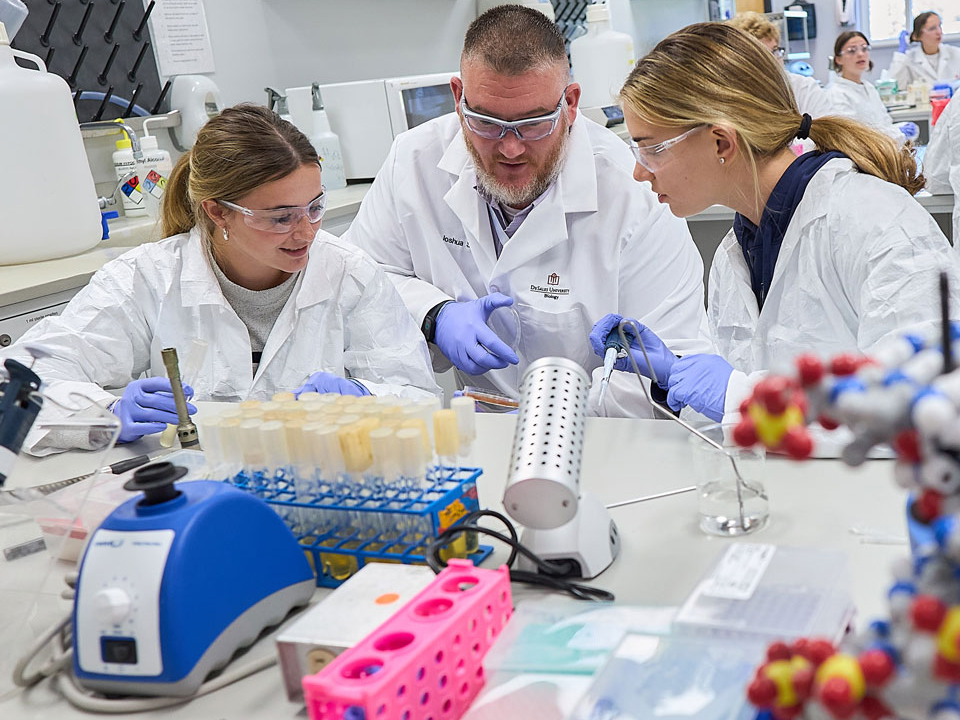 students in a lab