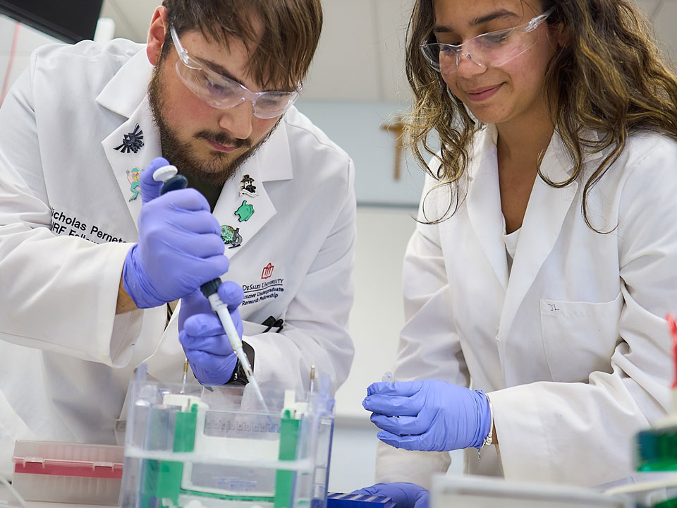 students in a lab