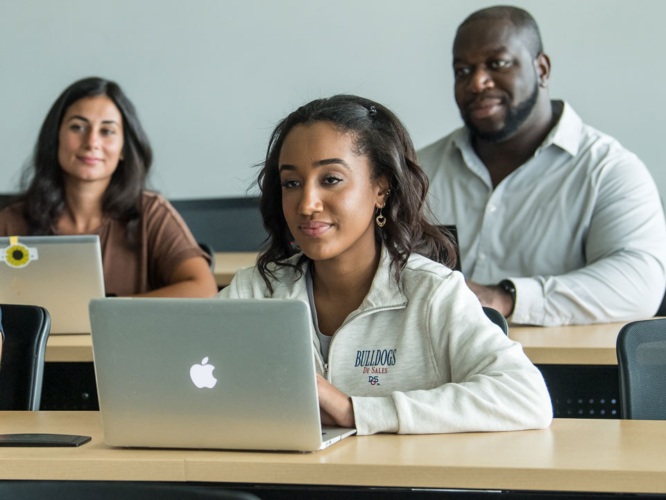 students sitting in class