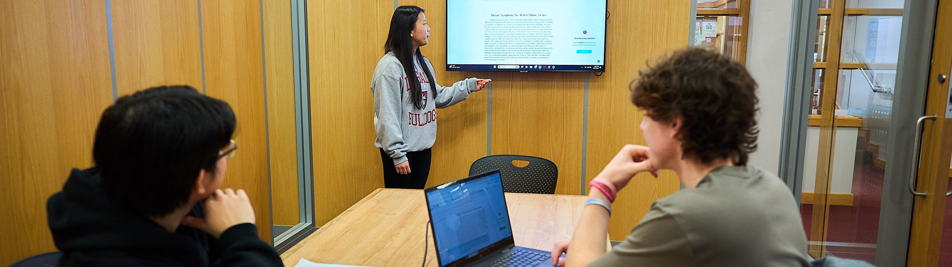 Students watching a presentation