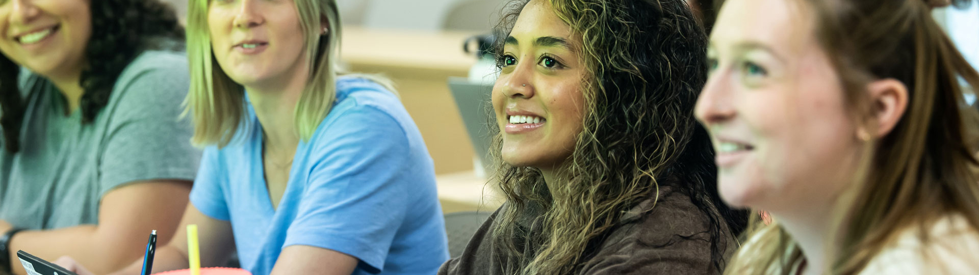 girl smiling in class