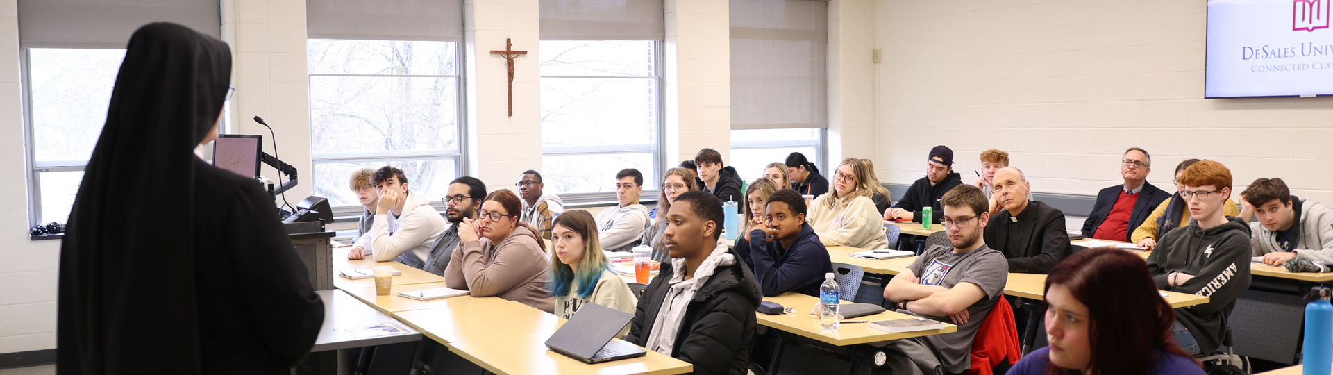 Nun talking to a class