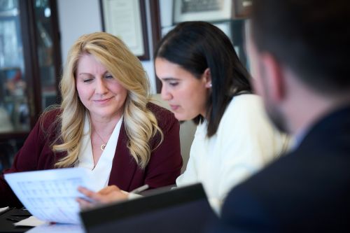 business students in classroom