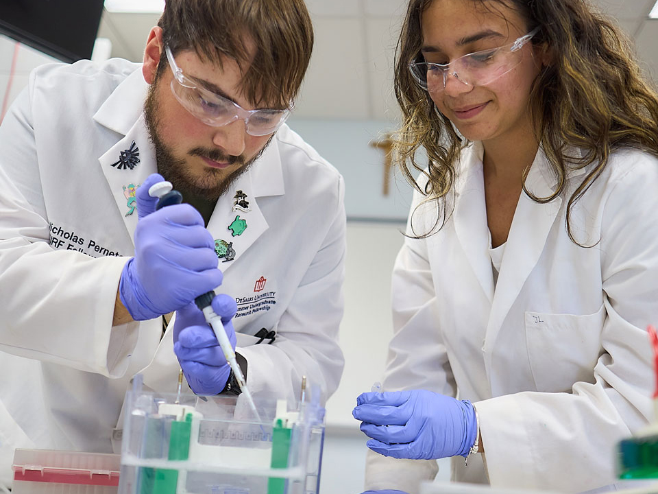 students in a science lab