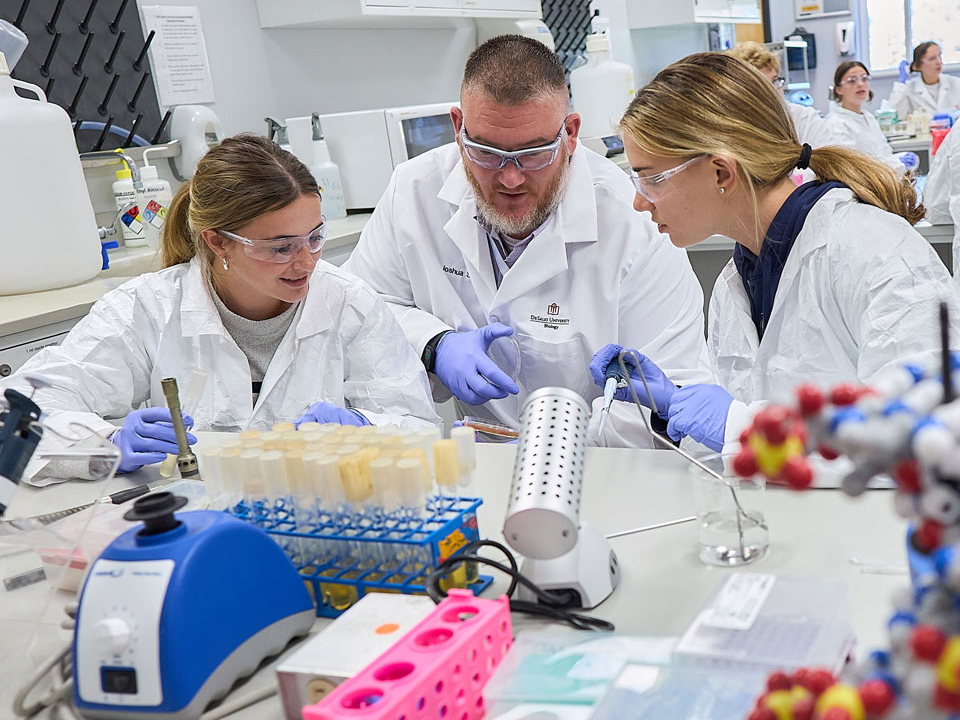 students in a science lab