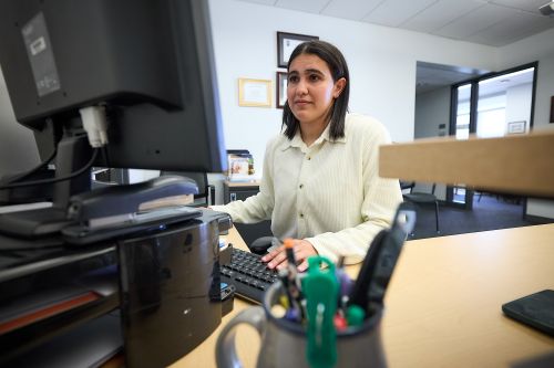 student in computer lab