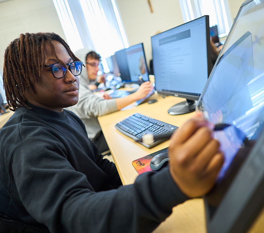 students in computer lab