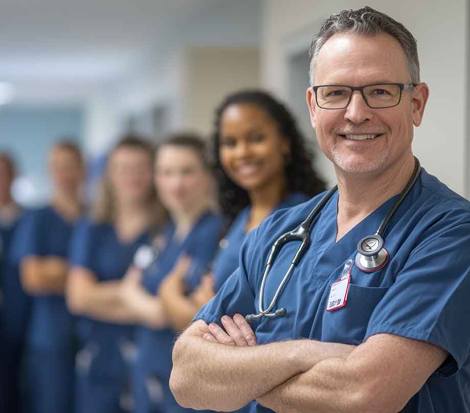 doctors standing in a row