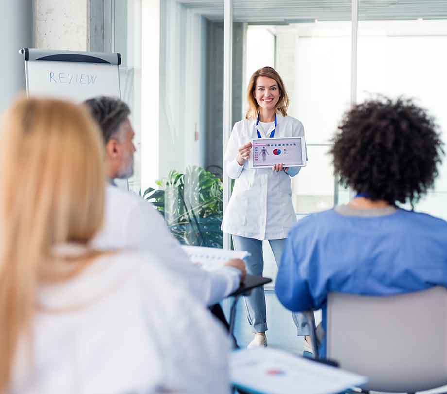 medical educator in a classroom