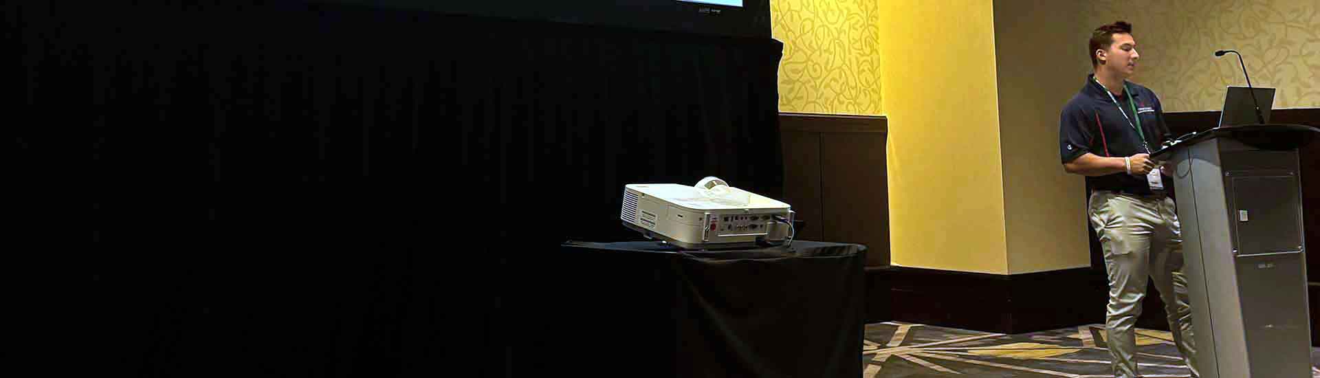 justin destasio giving a presentation