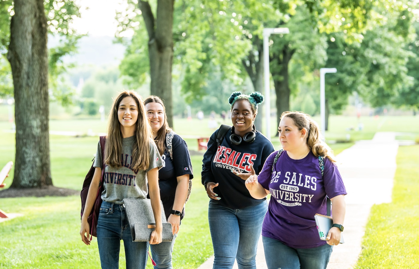 Students walking on campus