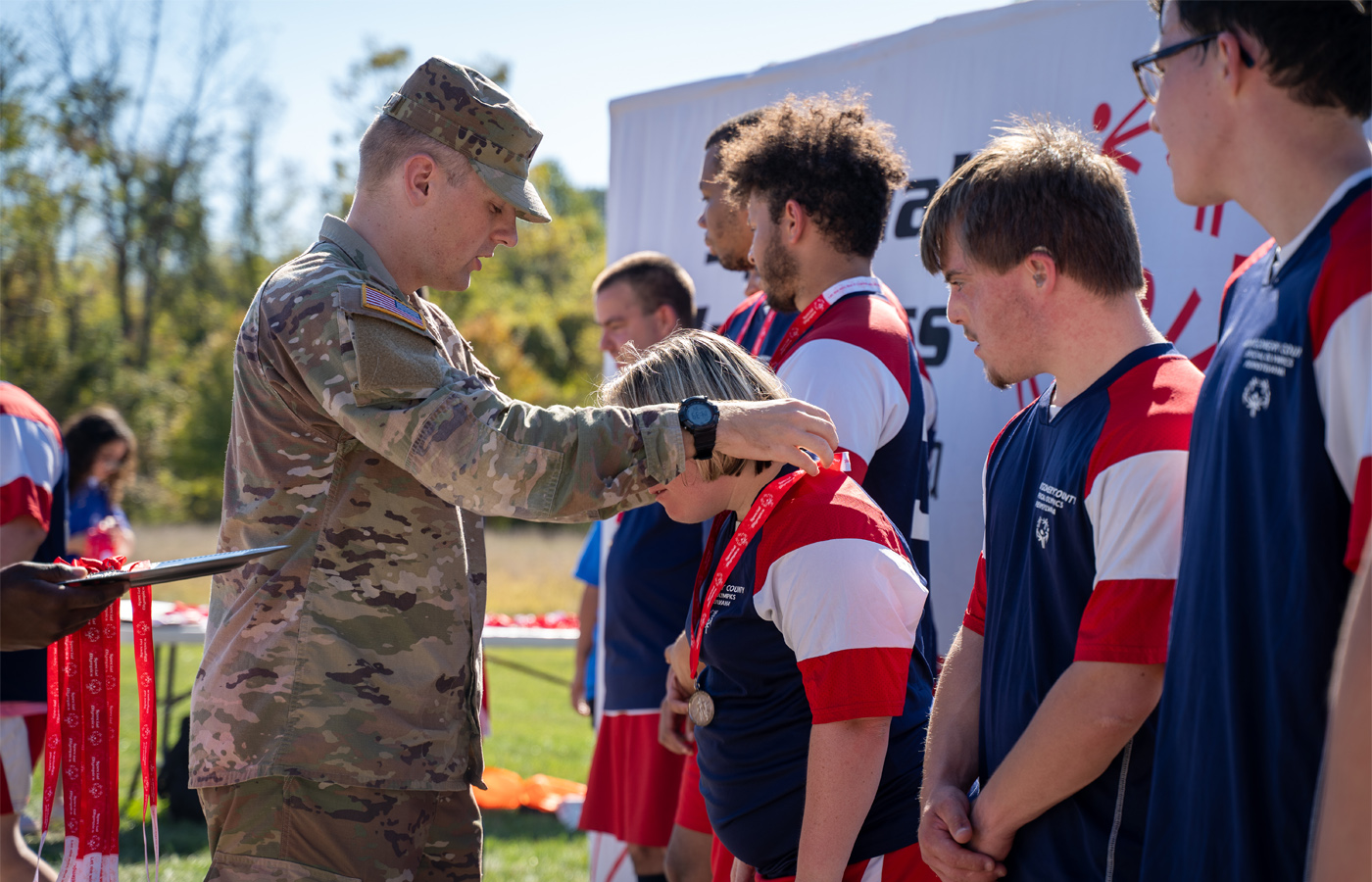 DeSales student awards special olympics athlete